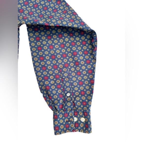 DOCKERS ~ Men's Multicolor Blues and Reds Long Sleeve Patterned Shirt size M - Picture 5 of 6